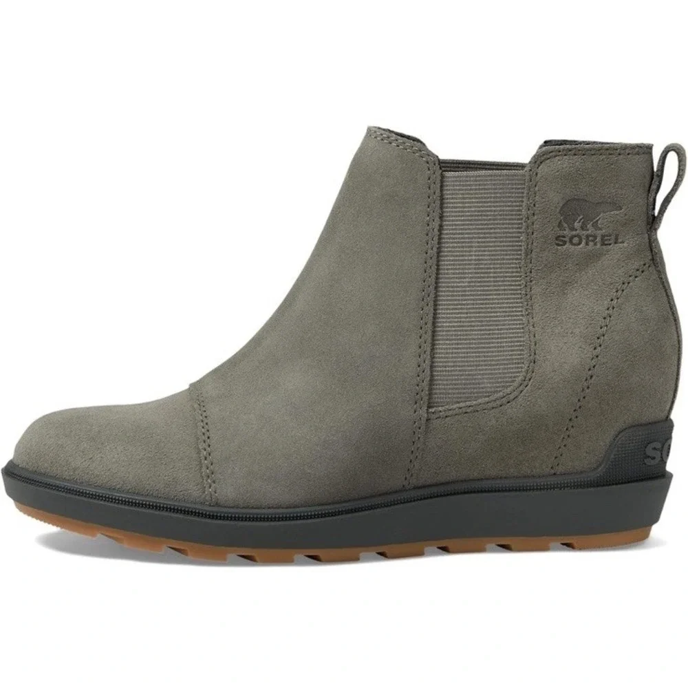 New Sorel Evie II Chelsea Wedge Bootie Womens Quarry Gray NL5020 Waterproof  8.5